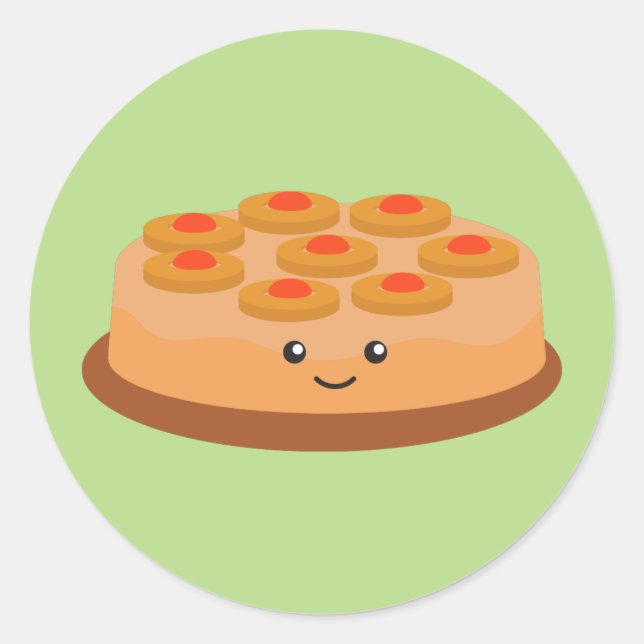 Ananas upp- och nedkummel runt klistermärke (Framsida)