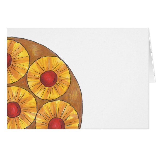 Ananas upptill nedtill Kakturerusdessert Foodie Hälsningskort (Framsidan Horizontal)