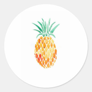Ananas vatten-Färg Runt Klistermärke