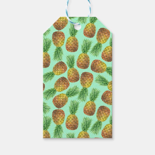 Ananas vattenfärg 2 presentetikett (Framsidan)