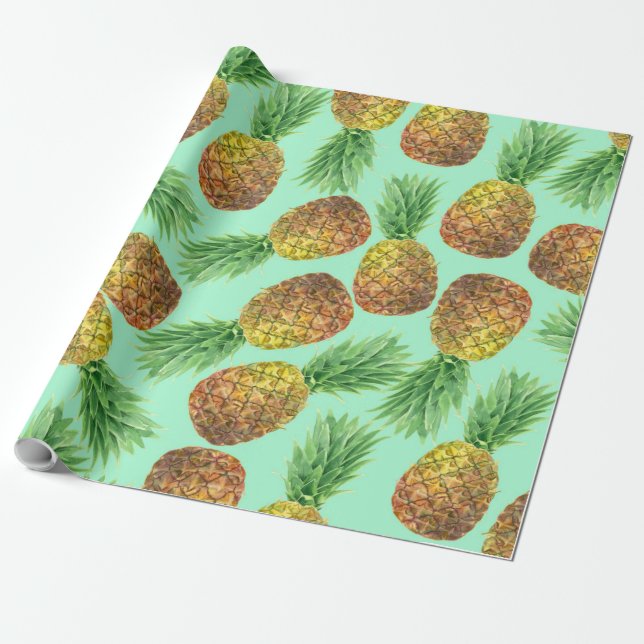 Ananas vattenfärg 2 presentpapper (Utrullad)