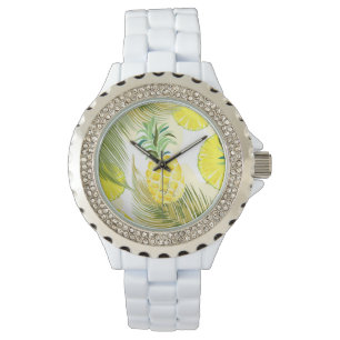 Ananas vattenfärg Färsk sommar Mönster Armbandsur