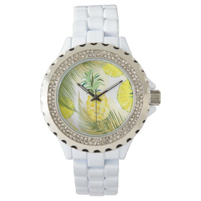 Ananas vattenfärg Färsk sommar Mönster Armbandsur (Framsida)