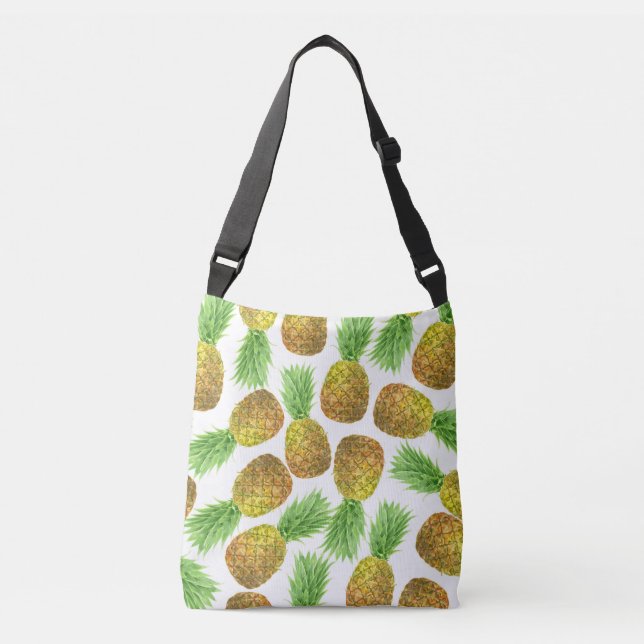 Ananas vattenfärg mönster axelväska (Framsida)