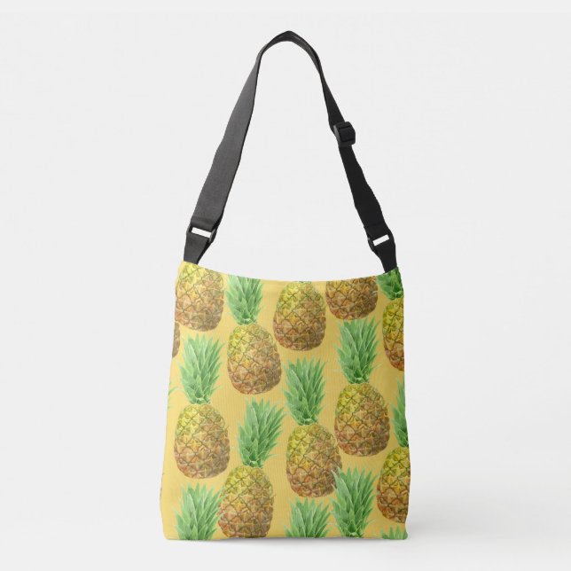 Ananas vattenfärg mönster axelväska (Framsida)
