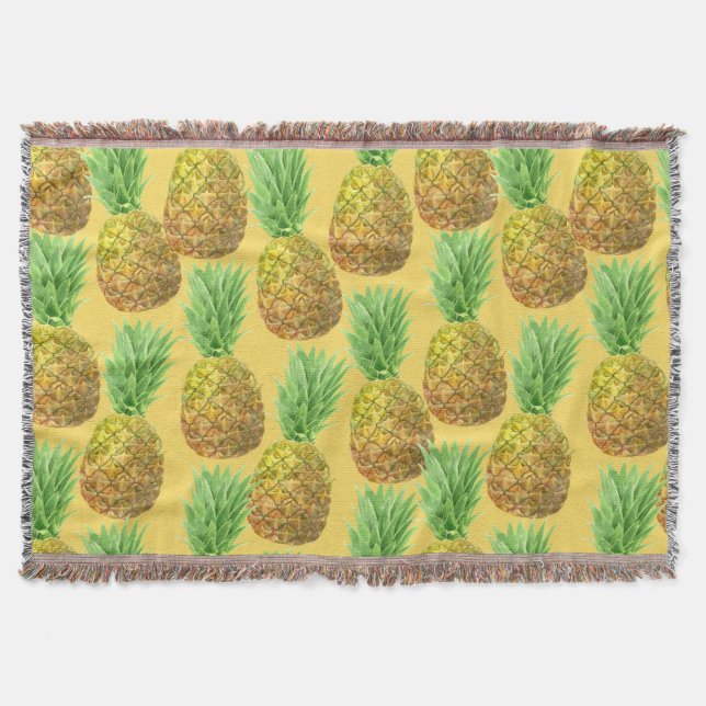 Ananas vattenfärg mönster filt (Framsidan)