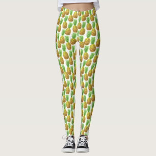 Ananas vattenfärg mönster leggings