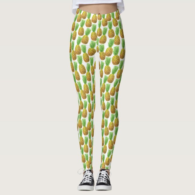 Ananas vattenfärg mönster leggings (Framsida)