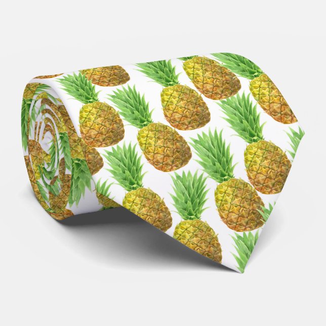 Ananas vattenfärg mönster slips (Rullad)