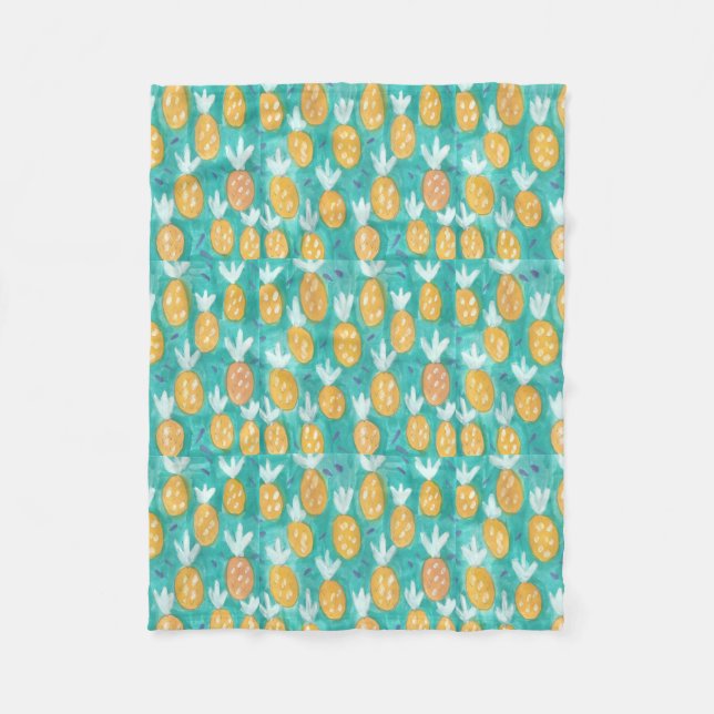 Ananas vattenfärg Skriv ut Fleecefilt (Framsidan)