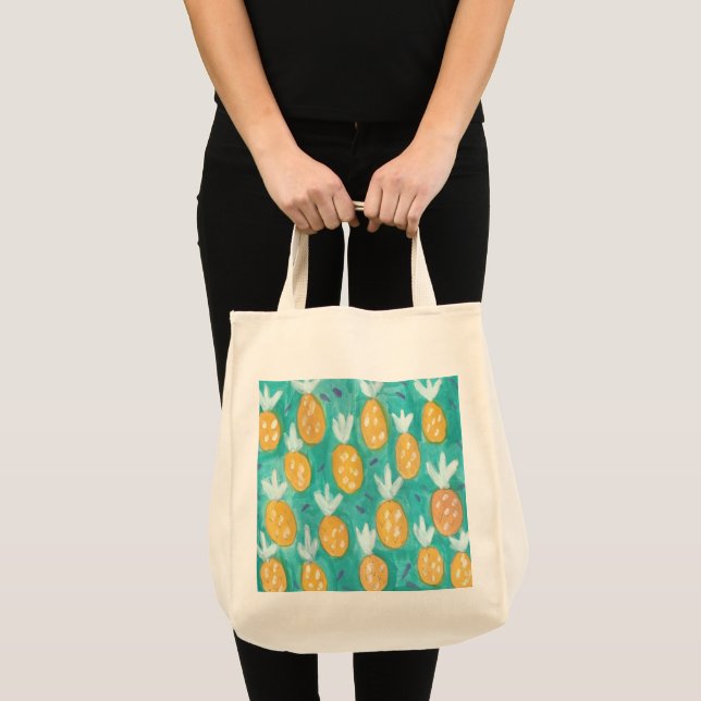 Ananas vattenfärg Skriv ut Tygkasse (Framsida (produkt))
