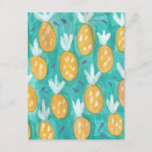 Ananas vattenfärg Skriv ut Vykort