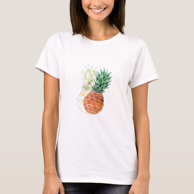 Ananas, vattenfärg. t shirt (Framsida)