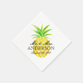 Ananas vattenfärg Tropical Bröllop Pappersservett
