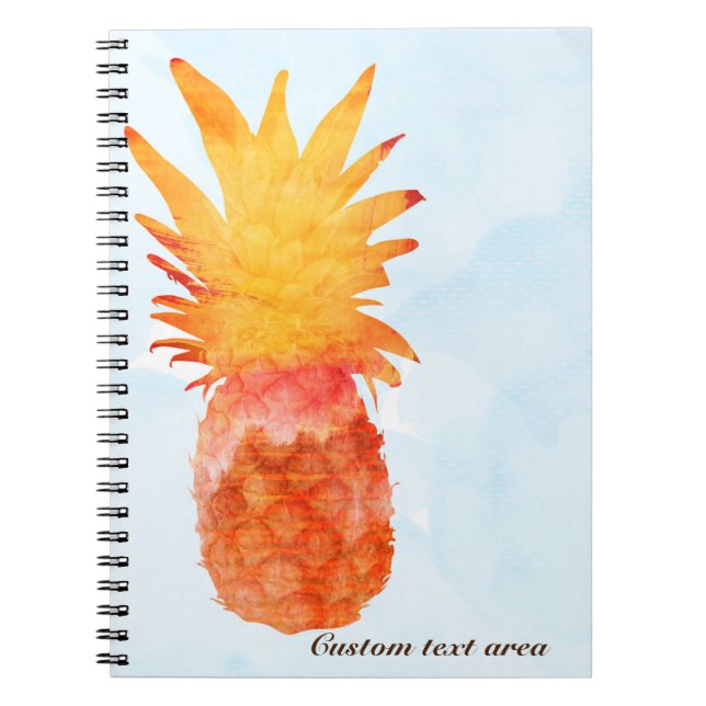 Ananas Vattenfärg Tropisk Journal Anteckningsbok (Framsidan)