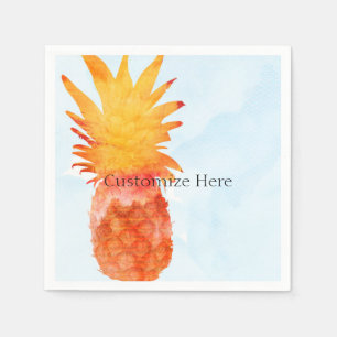 Ananas Vattenfärg Tropisk Sommarfest Pappersservett