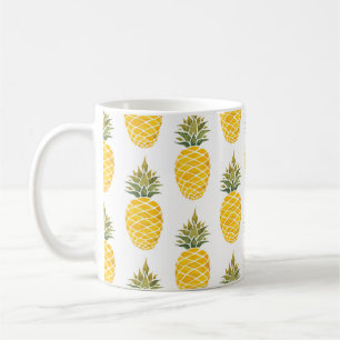 Ananas. Vattenfärgad handmålad illustration w Kaffemugg