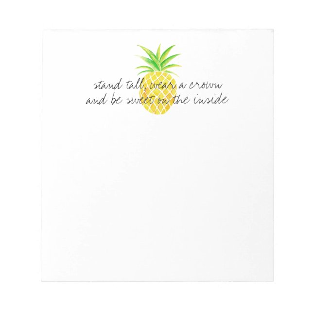 Ananas vattenfärgsställ Tall Bära om Krona Anteckningsblock (Framsida)
