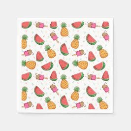 Ananas, vattenmeloner och isgräs pappersservett