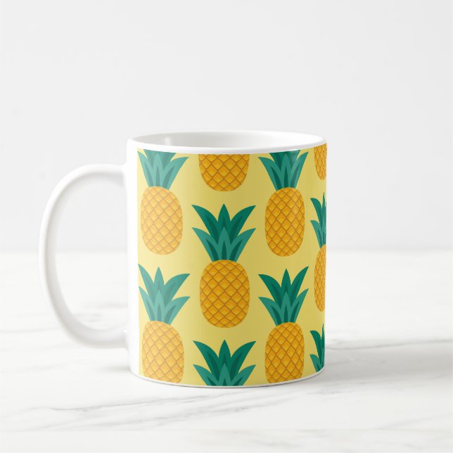 Ananas Vintage: Fruktfull Mönster-glädje. Kaffemugg (Vänster)