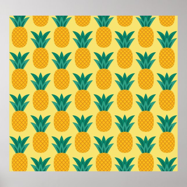 Ananas Vintage: Fruktfull Mönster-glädje. Poster (Framsidan)