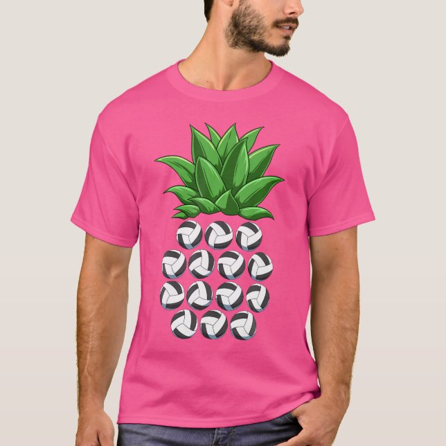 Ananas Volleybollar Pineapple Shape Volleybollar T Shirt (Framsida)