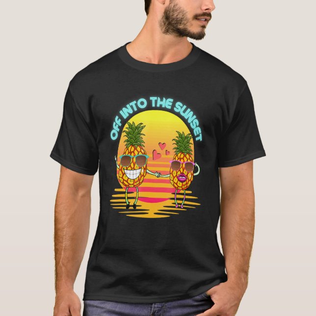 Ananas w Sunglass T Shirt (Framsida)