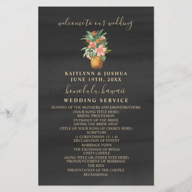 Ananas Watercolor Bröllop (Framsida)