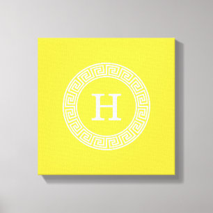 Ananas Whant Grekiska Nyckel Rnd Ram Initial Monog Canvastryck