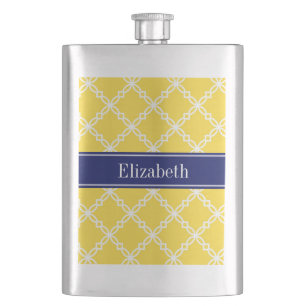 Ananas Whet Finare Quatrefoil Navy Namn Monogram Fickplunta
