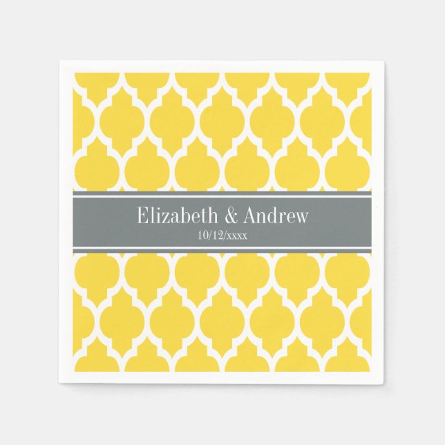 Ananas White Moroccan #4, kol Namn Monogram Pappersservett (Framsidan)