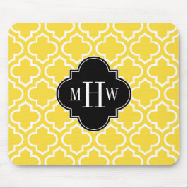Ananas Wht Moroccan #6 Black 3 Initial Monogram Musmatta