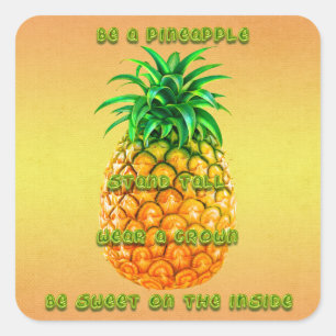 Ananas Wisdom Fyrkantigt Klistermärke