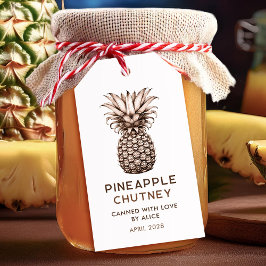 Ananaschutney hemmagjord konserverad presentetikett
