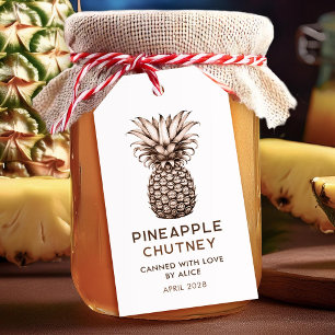 Ananaschutney hemmagjord konserverad presentetikett