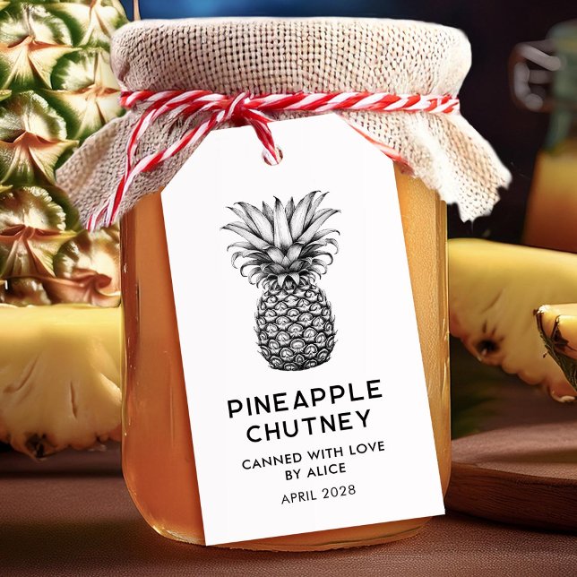 Ananaschutney hemmagjord konserverad presentetikett (Skapare uppladdad)