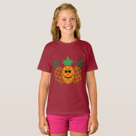 Ananasdesign för lycklig - flickors grundläggande t shirt