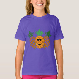 Ananasdesign för lycklig - flickors grundläggande t shirt
