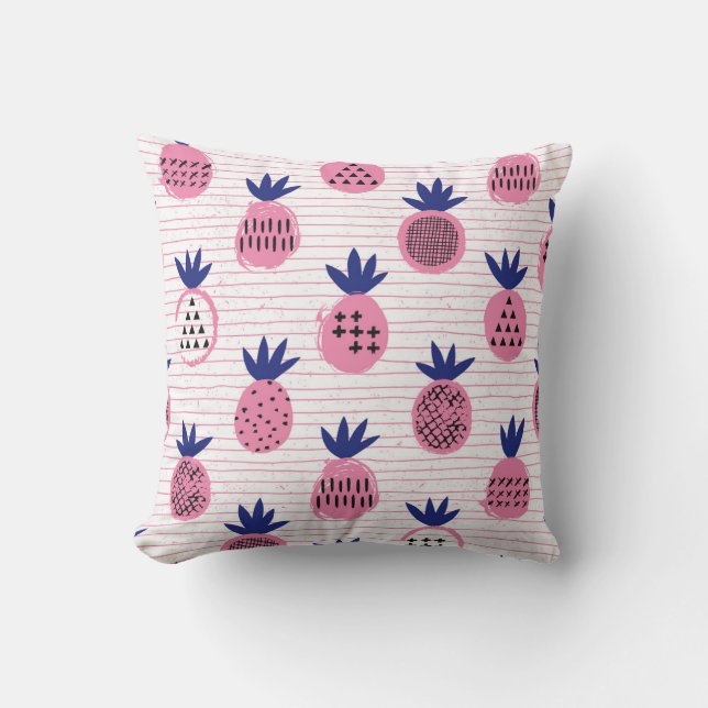 Ananasets barndesign, vintage mönster. kudde (Framsida)