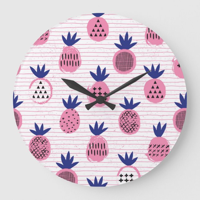 Ananasets barndesign, vintage mönster. stor klocka (Framsida)
