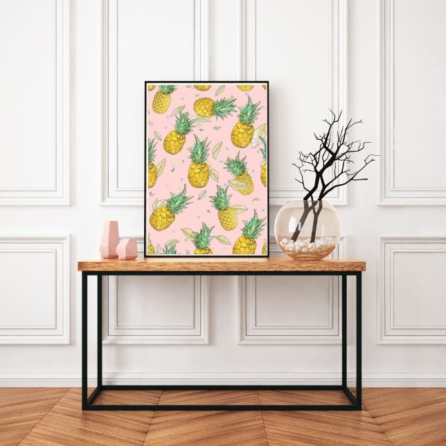 Ananasfest Tropiskt Fruktmönster  Poster (Skapare uppladdad)