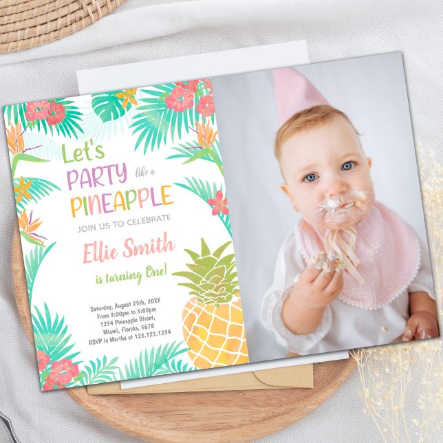 Ananasinbjudningar med foto inbjudningar (Pineapple Invitations with photo)