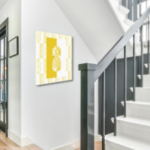 Ananaskonst | Det moderna Kanvastrycket Guld och V