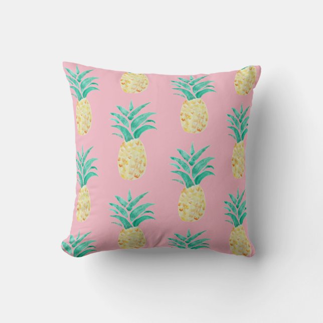 Ananaskonst Rosa Mönster Pillow Kudde (Framsida)