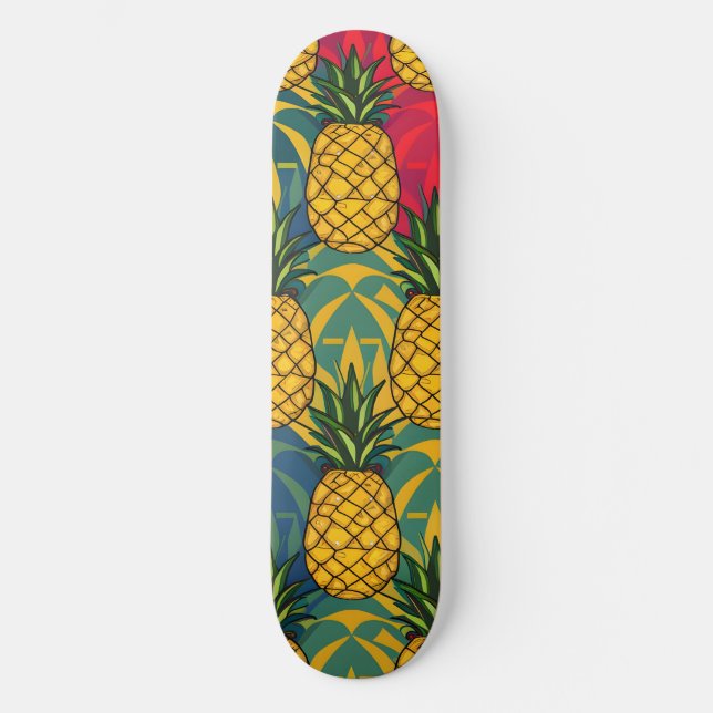 Ananasmönster  mini skateboard bräda 18,5 cm (Framsida)