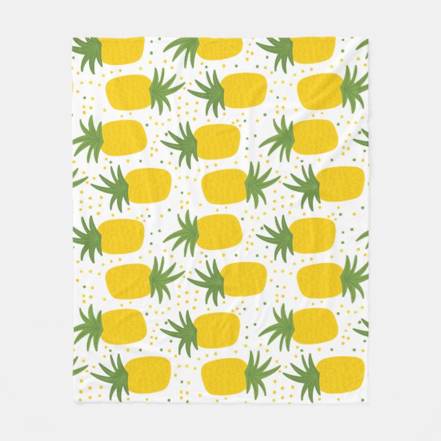 Ananasprickar: Sommarfruktsdesign Fleecefilt (Framsidan)