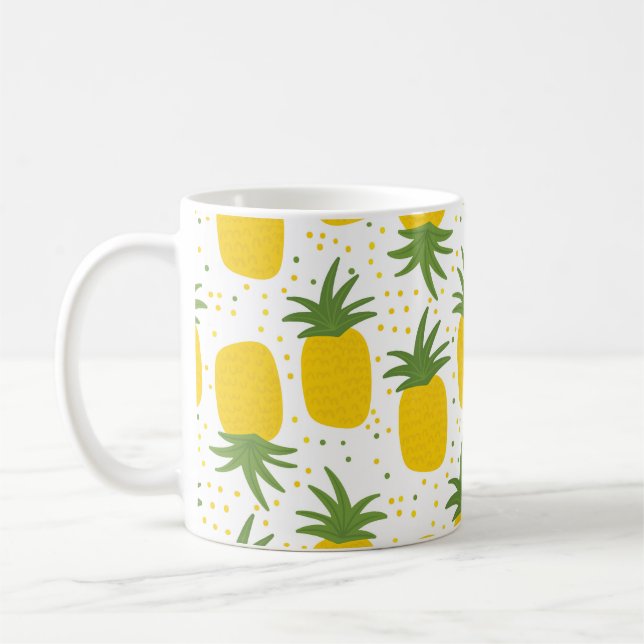 Ananasprickar: Sommarfruktsdesign Kaffemugg (Vänster)