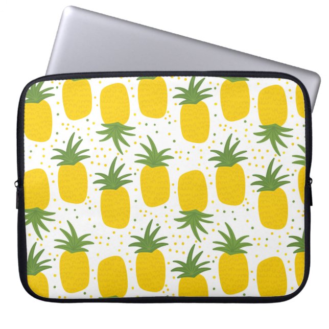 Ananasprickar: Sommarfruktsdesign Laptop Fodral (Framsidan)