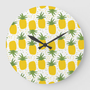 Ananasprickar: Sommarfruktsdesign Stor Klocka
