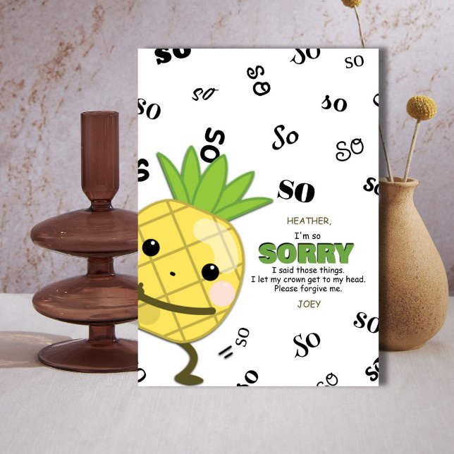 Ananassakort Meddelande (Say sorry with this fun pineapple apology card.)